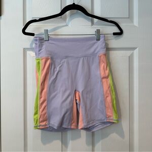 Fabletics Motion365 Colorblock Biker Shorts, Colorful Women's Athletic Shorts